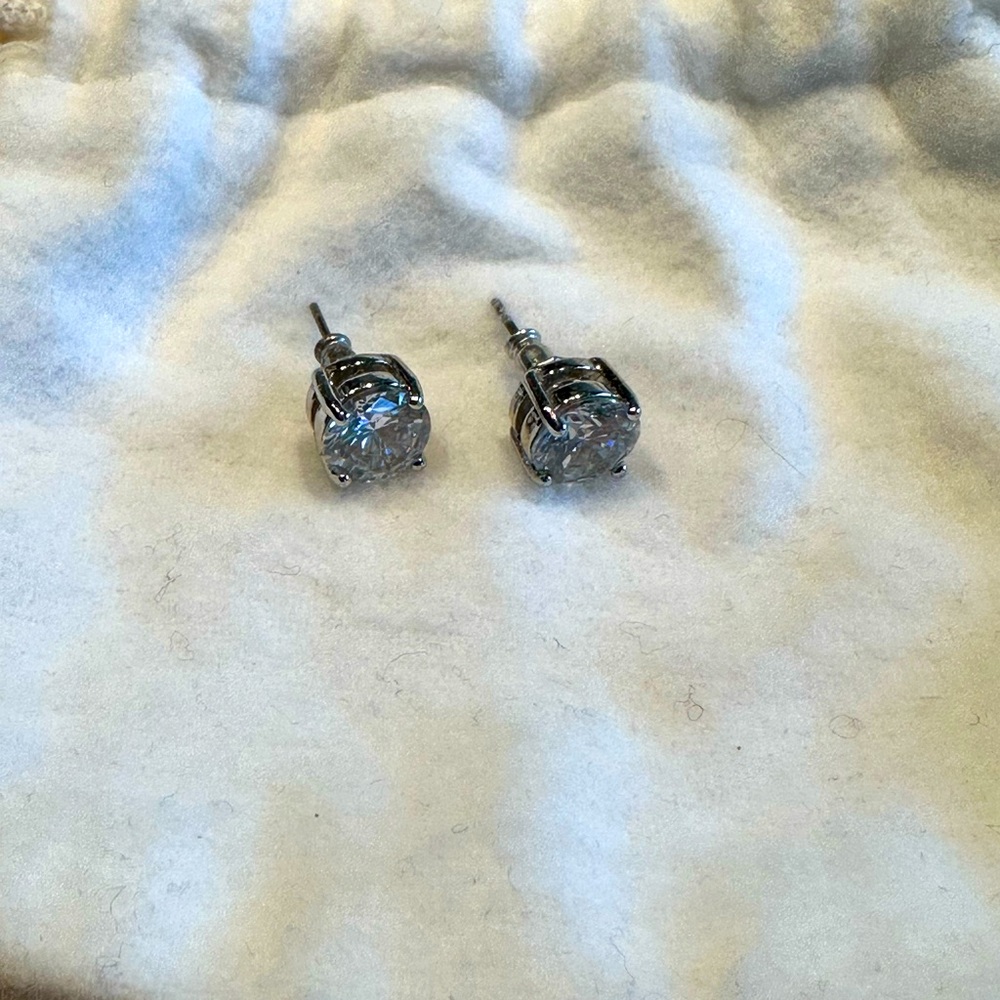 Ann Taylor Round Crystal Stud Earrings